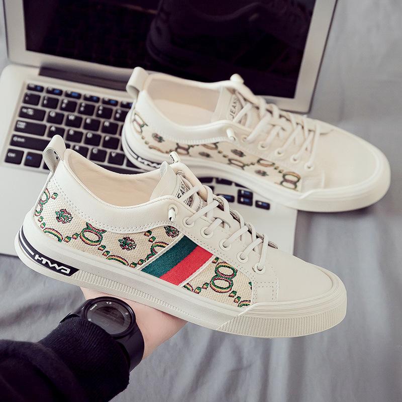 2025 Summer New Low Cut Canvas Trendy Shoes Trendy Little White Men's Shoes Breathable and Versatile Casual Sports Board Shoes Thin Edition