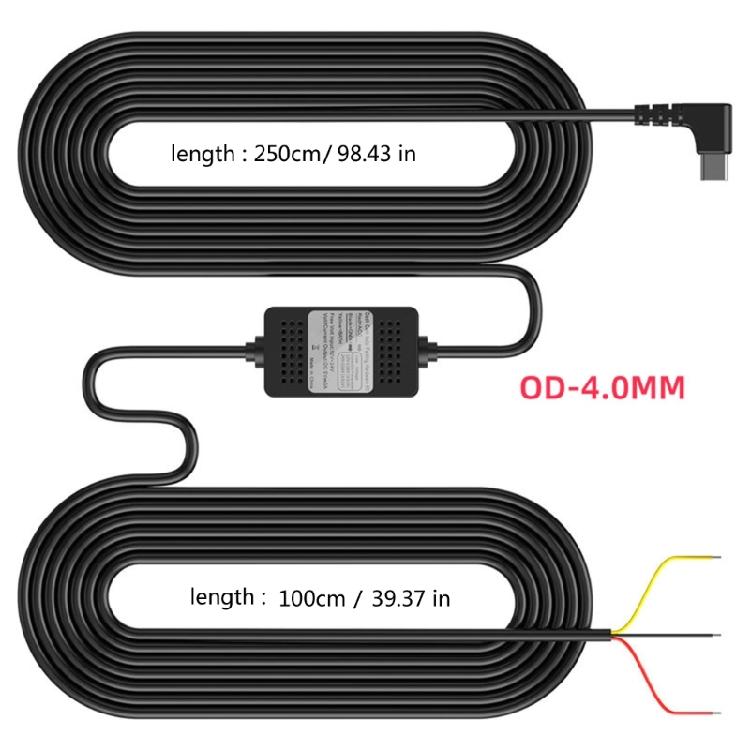 USB Type C Hard Wire Kit for Car Camera with Safety Features & Easy Installation Converts 12V 24V To Stable 5V/3A Output