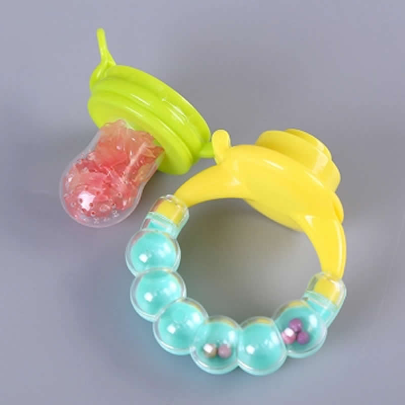 Baby Feeder Spoon Nutritious Fruits and Vegetables Bite Bell Ring Consisting Chew Toy Baby Feeding Spoon Nipple Soother Bottle