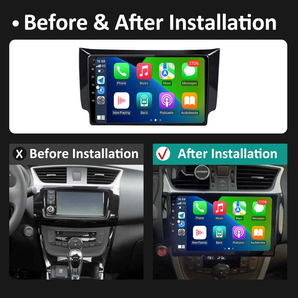 DSP Stereo Wireless Carplay For Nissan Sylphy B17 Sentra 12 2012 2013 2014 2015 - 2018 WIFI Car Audio Video Multimedia Player BT