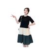 Korean Version of T-shirt Dress Splicing Contrasting Color Schoolgirl Loose Large Size Fashion Foreign Style Medium and Long Knee Skirt Summer