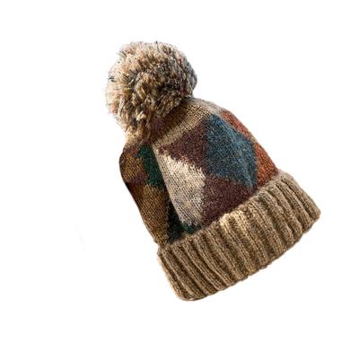 Fashion Slouch Brimless Hat for Women Teens Stretchy Acrylic Fibre Pullover Hat with Pompoms For Skiing Hiking Daily Wear