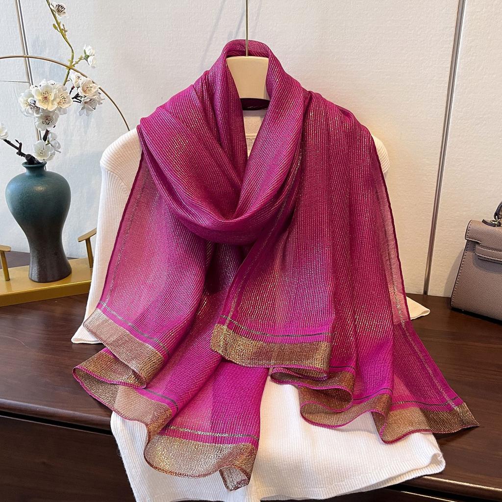 Vår og Sommer Nytt Temperament Mote Skjerf Tynt Klimasjal Langt Varmt Emulasjon Silkeskjerf for Kvinner