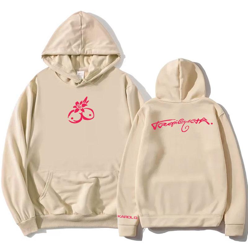 

KAROL G Tropicoqueta hooded sweatshirt graphic Men s long-sleeved sweatshirt casual singer album print Sudader 3XL