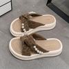 Summer wear 2025 new muffin platform slippers retro versatile with skirt cross with beach sandals women