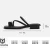 Summer Narrow Band Women Slipper Fashion Metal Decoration Low Heel Slip On Ladies Elegant Slides Casual Outdoor Beach Flip Flop