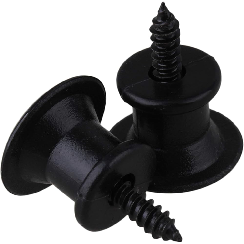 Bstinay 1 Pair Strap Pin Tail Pin Guitar Mandolin Metal Black