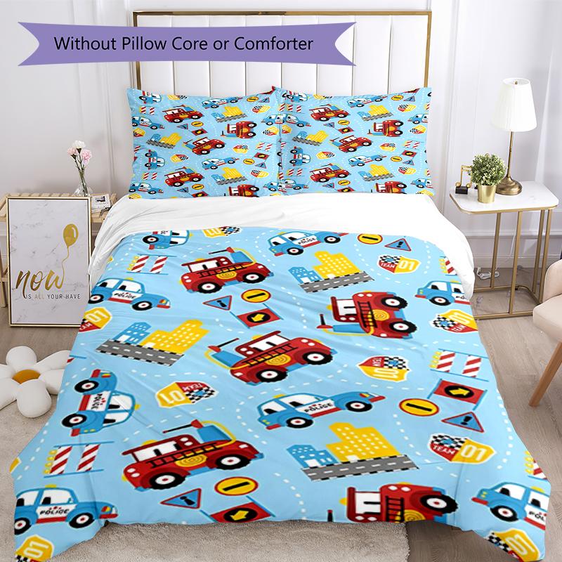 3pcs Truck Bedding Set Duvet Cover Closure Includes 1 Duvet Cover & 2 Pillowcases, Soft and Comfortable for All Seasons.