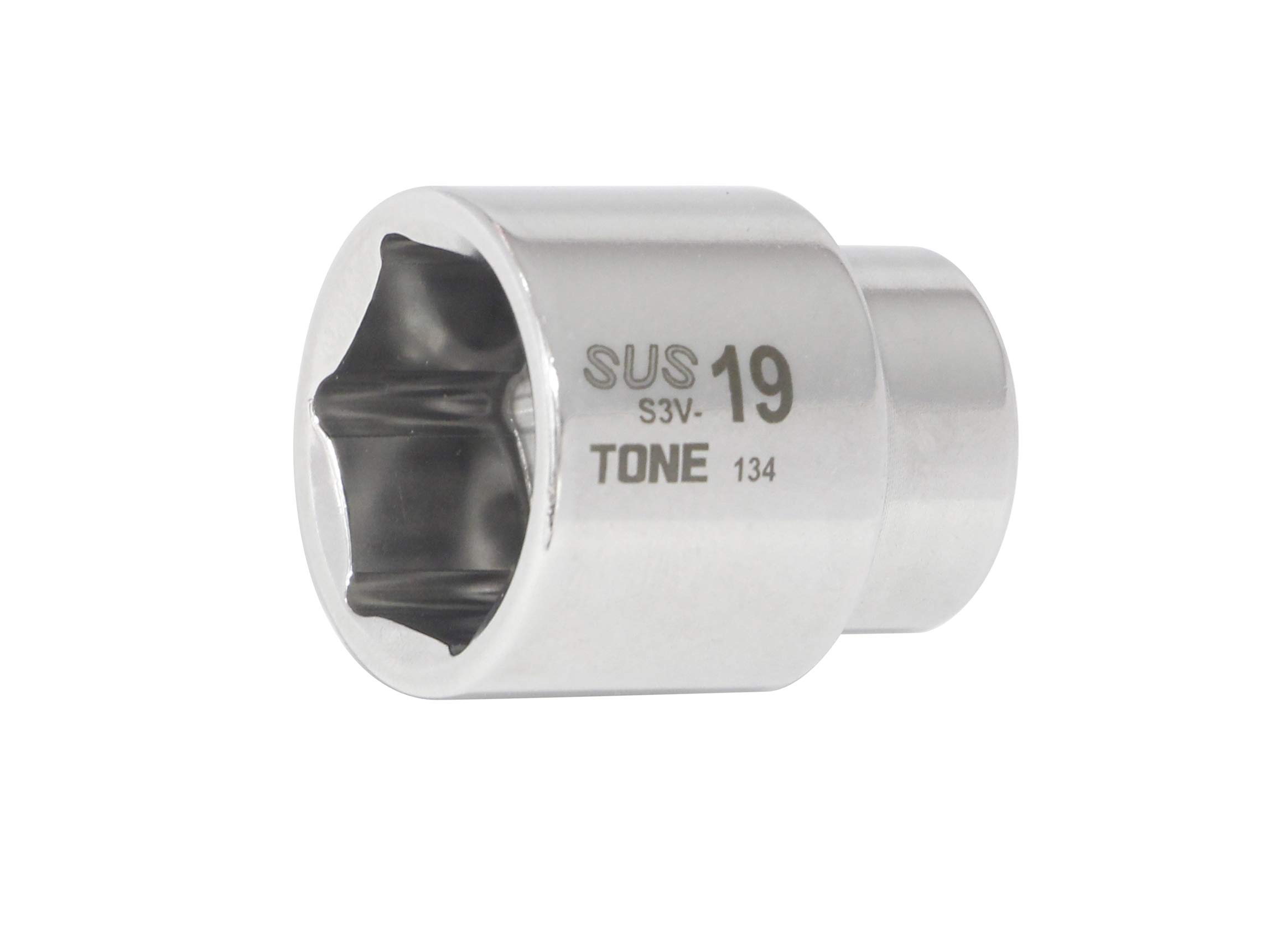 

Tone SUS 19mm Width S3V-19 6-Point Socket, 9.5mm (3/8 ) Drive,