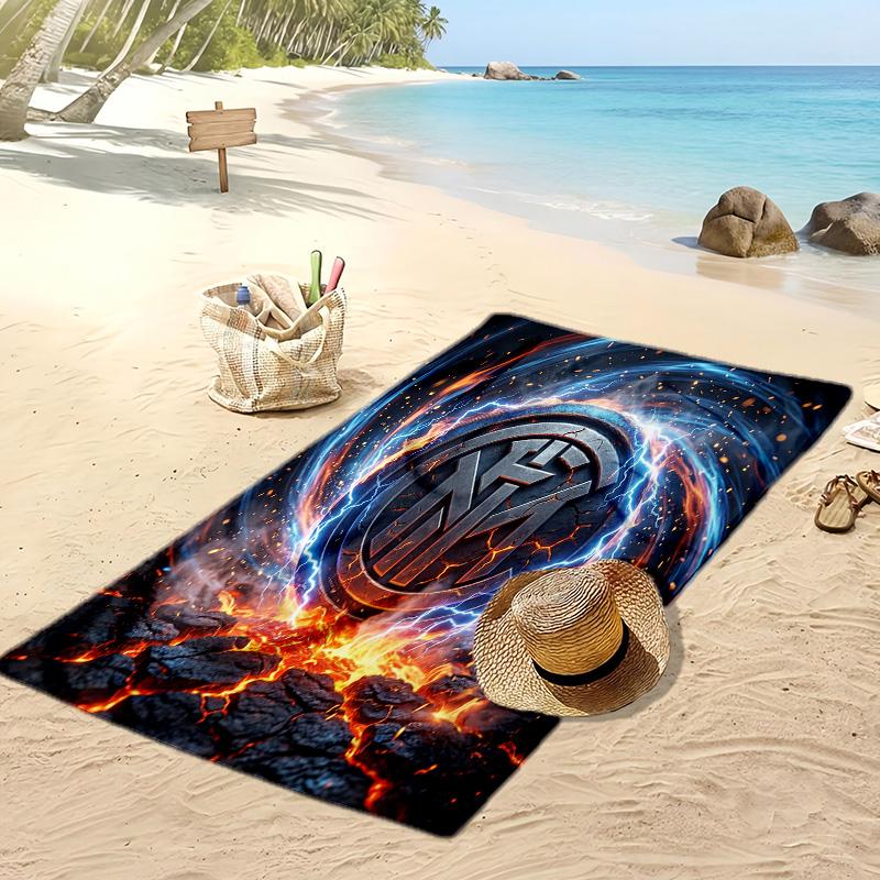 Asciugamano da Spiaggia Stampato Borussia Dortmund Asciugamano Morbido ad Asciugatura Rapida Coperta da Spiaggia Rettangolare Grande Portatile per Viaggio Piscina