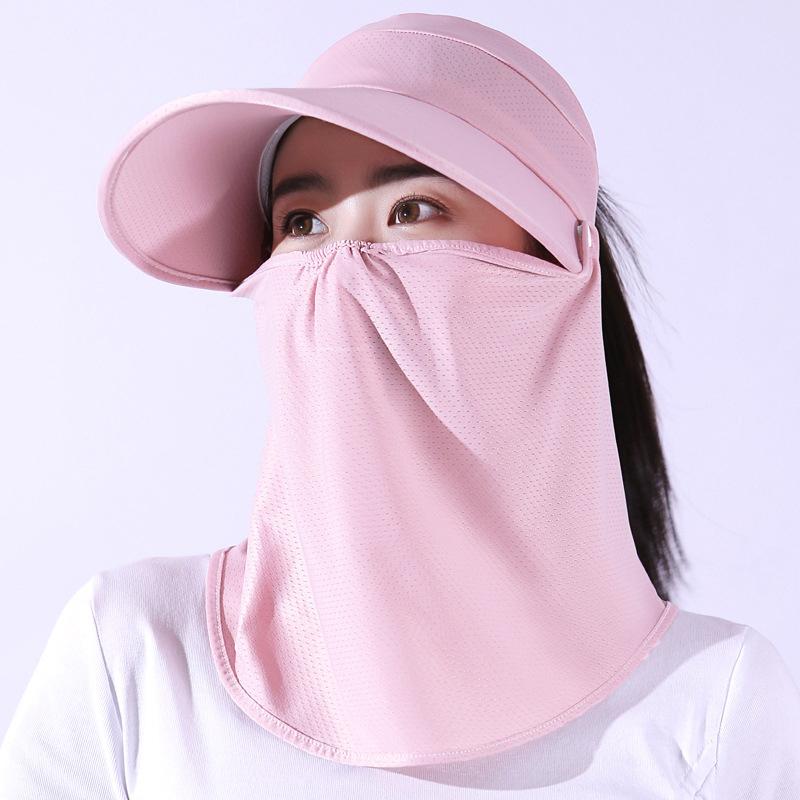 Umbrelă de soare pentru față cu gâtul de vară Pălărie de soare cu protecție UV Pălărie cu boruri late, detașabilă, respirabilă, pentru gât, șapcă de baseball cu vizor șapcă de plajă