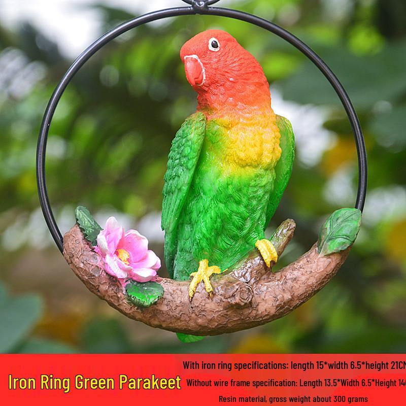 Parrot Series Wall-mounted Resin Bird Figurines - Hanging Ornaments Scene Miniatures