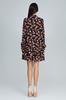 Short floral dress with a bow at the neckline - M599 size /