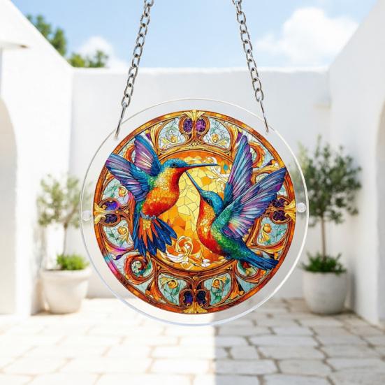 Acryl Sonnenfänger Puzzle Bunte Fensterdekoration mit Aufhängekette DIY Sonnenfänger Set für Erwachsene Haus Garten Dekoration