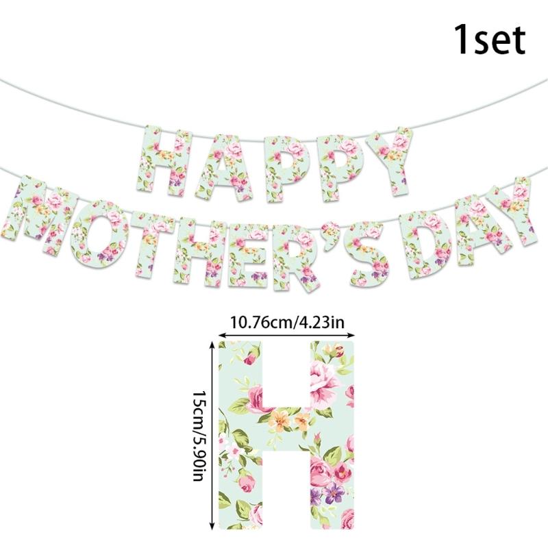 Happy Mother's Day Flag Mothers Day Party Decoration Bunting for Women Happy Mother's Day Celebration Flag Supplies