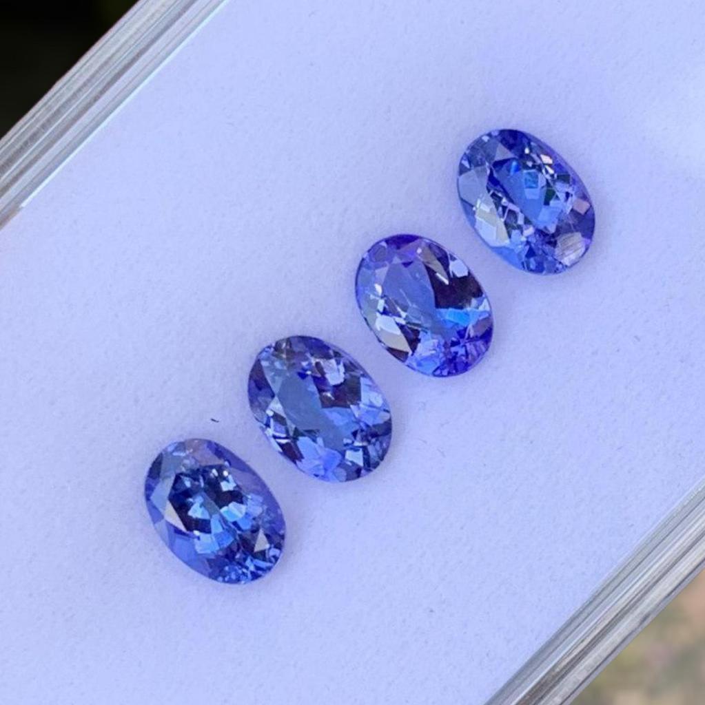 8x6 MM Size AA Color Natural Tanzanite Gemstone Lot, Loose 4 Pcs Oval Cut Gemstone.