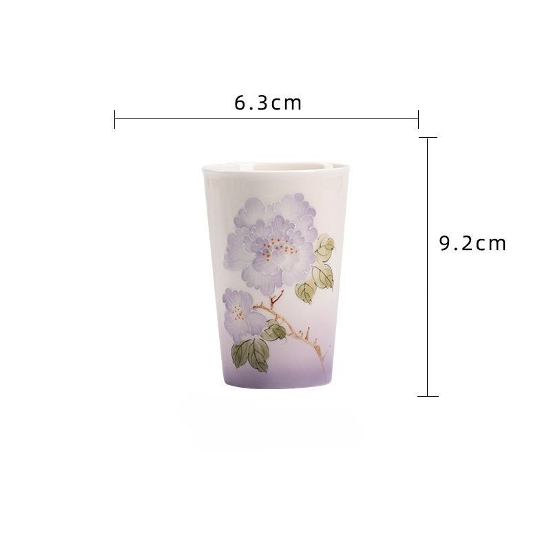 Twelve Flowers Teacup Set Handmade Ceramic Small Coke Cup Simple Modern Tea Drinking Master Cup Chinese Tea Room