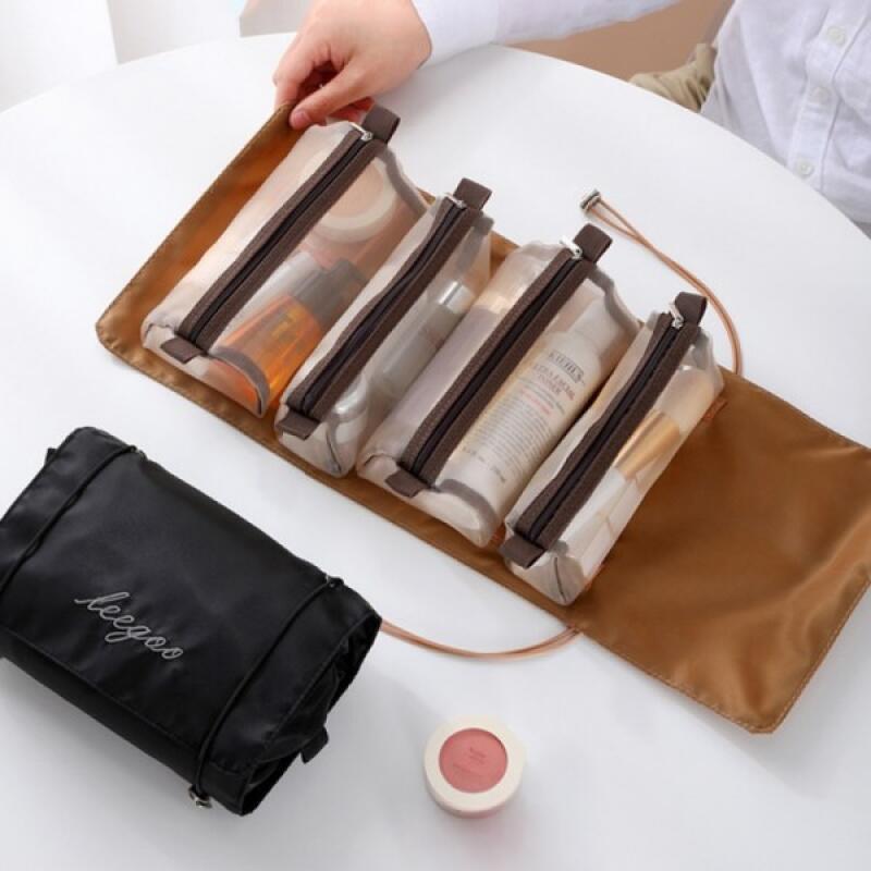 Многоцелевая дорожная косметичка-органайзер, многокарманная black