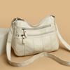 Bolsos Cruzados de Cuero Suave Fashi para Mujer 2026 Bolsos Mensajeros Casuales Femeninos con Múltiples Bolsillos Bolsos de Mano Retro Bolsos de Hombro para Señoras
