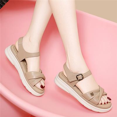 Lässiger Stil Sommer Neue Mutter Sandalen Damen Weichsohlige Plateau Rutschfeste Damen Sandalen Plateau Sandalen Sommer Hausschuhe