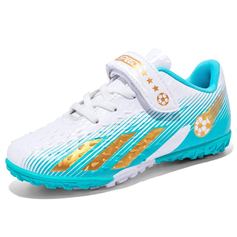 Children's football shoes boys and girls low-top leather surface broken nail sneakers artificial grass game training sneakers