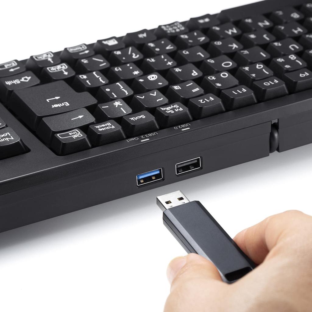 Sanwa Supply Compact Keyboard with USB Hub Black SKB-KG2UH3BK
