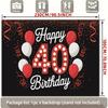 A 2D flat banner with a vibrant design specially created for a 40th birthday celebration event made of polyester material