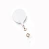 Frosted Anti-Lost Retractable Badge Clip with Metal Back and Pull-Out Buckle Lanyard