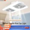 E27 Dual-Head Remote Control Fan Light with Dimmable Speed for Kitchen & Bathroom Air Circulation