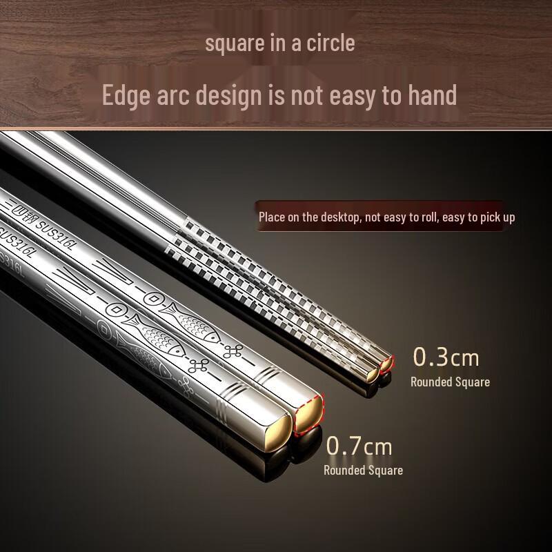 SSGP 316L Stainless Steel Chopsticks (10 Pairs)