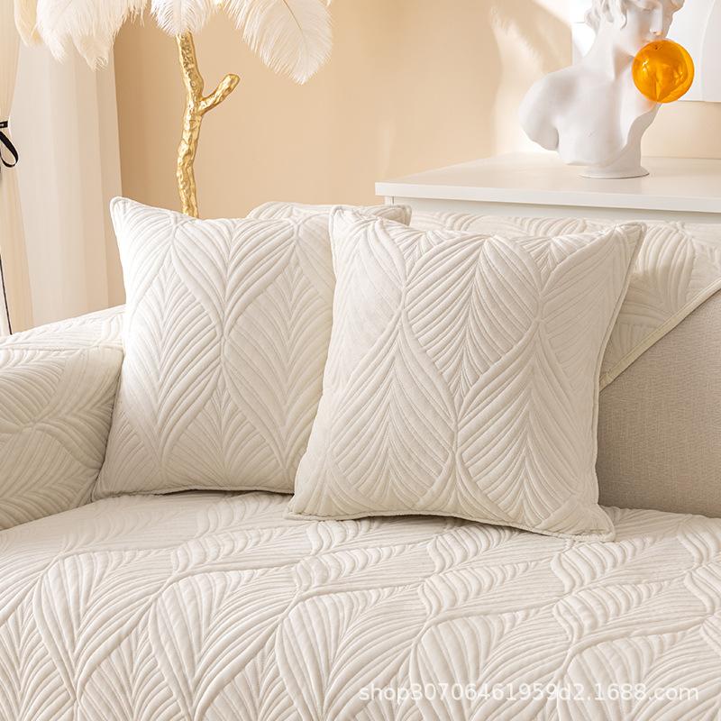 Nordic Sofa Cushion, Simple And Modern Winter Short Plush Non-Slip Seat Cushion, All-Season Leather Sofa Cover Cover Cloth Towel