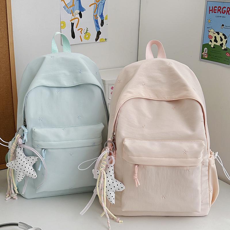 Schulrucksack1011 Herbst neuer Rucksack große Kapazität Einschulung Mittelschüler Schulrucksack mehrfarbiger Rucksack mit Stickerei-Schleife