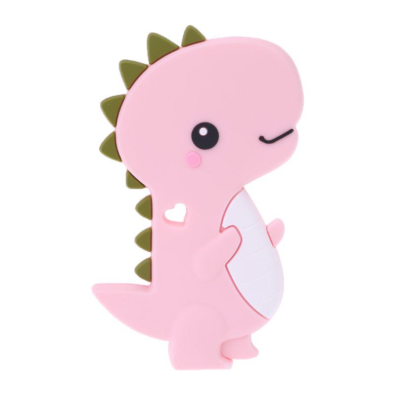 2 UNIDS Beb/é de Silicona Mordedor Dinosaurio de Dibujos Animados Beb/é Molares Mordida Dentici/ón Masticar Rosa Amarillo Verde Azul Gris Juguetes Amarillo