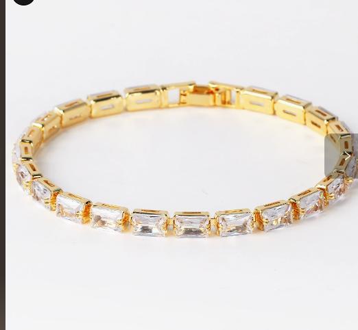 Zircon Gold Tone Bracelet with 19cm Length