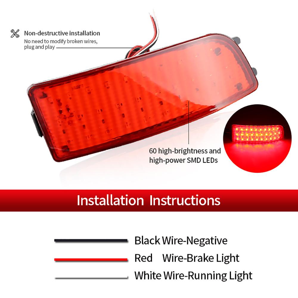 2Pcs LED Rear Bumper Reflector Light for Mercedes Benz Dodge Sprinter W906 2006-2016 Car Tail Stop Brake Fog Lamp