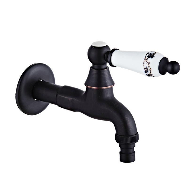 Grifo para Fregadero de Mopa de Estilo Europeo de Doble Uso con Rociador de Apertura Rápida - Agua Fría Única, Uno Entra Dos Salen