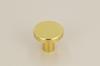 Round furniture knob, metal, 2.5 cm, brushed gold