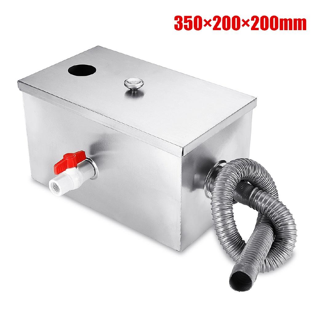 Separatore di grassi in acciaio inox argentato per acque reflue da cucina di ristorante 14x8x8'' Nuovo