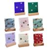 Desktop Permanent Calendar with Wood Stand ABS Permanent Countdown Calendar with 3 Rings for Office Desk Date Reminder