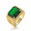 Vintage Zielony Kryształ Szmaragdowe Kamienie Szlachetne Diamenty Pierścionki dla Mężczyzn 18k Złoty Kolor Bague Biżuteria Bijoux Modne Akcesoria Prezenty Nowość