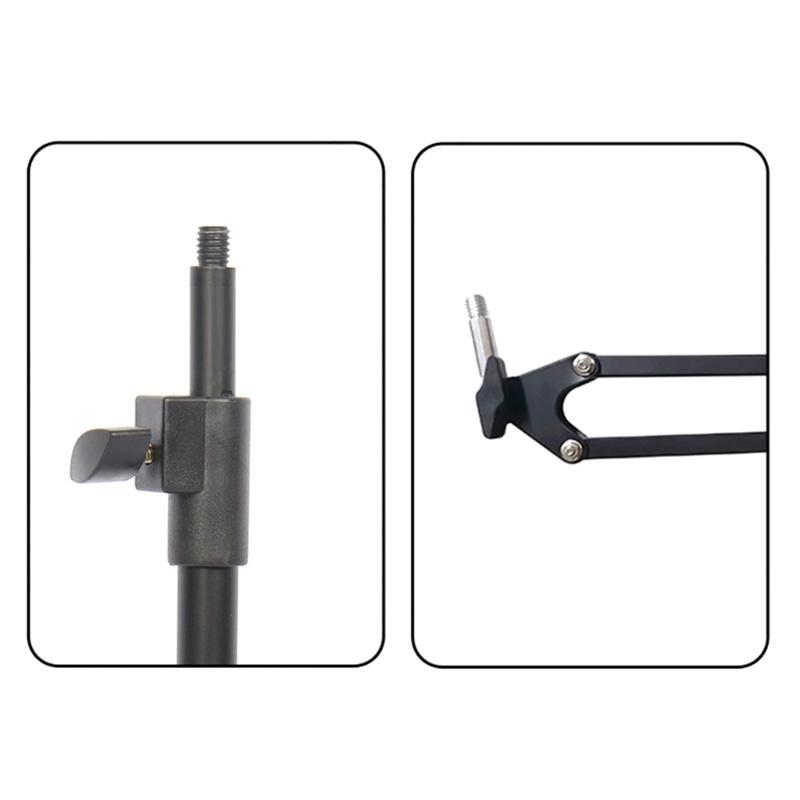 Plastic Microphones Stand Adapter With 3/8 To 17mm Ball Joint Extension Rod For Camera Tripods And Studio Equipment