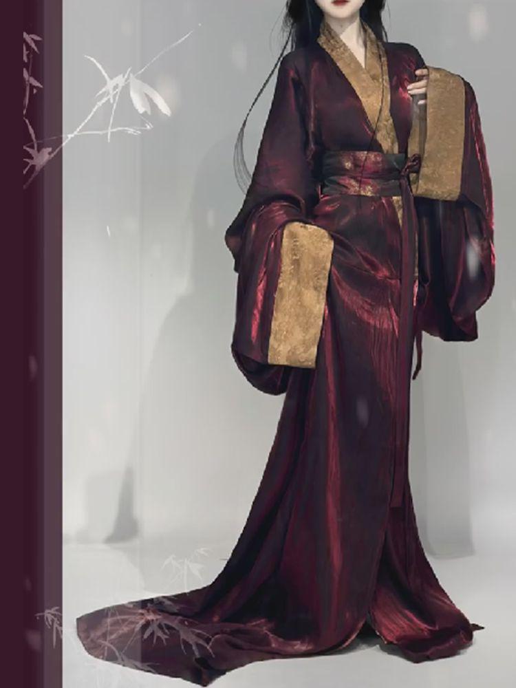 Zhi Jin Zeit der Streitenden Reiche Hanfu: Super Feenhafte Reproduktion mit geradem Saum - Absolut wunderschöner Umhang im chinesischen Stil