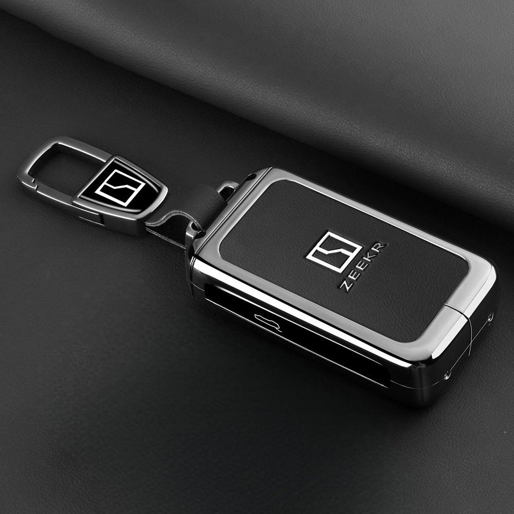 Zinc Alloy Car Key Case Fob For Zeekr 001 01 Keychain Remote Protection Cover Bag Shell Housing Holder Accessories