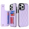 Leather Rhombic Grid Pattern Cover for For IPhone 16 15 14 13 12 Mini 11 Pro Max XR 7 8 Plus Card Slots Holder Purse Phone Case