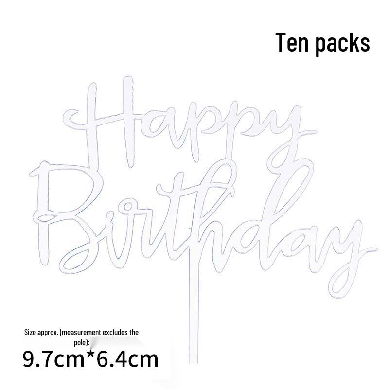 50 Stück Goldene Acryl-Kuchenstecker - Geburtstag, Festival, Muttertagsfeier