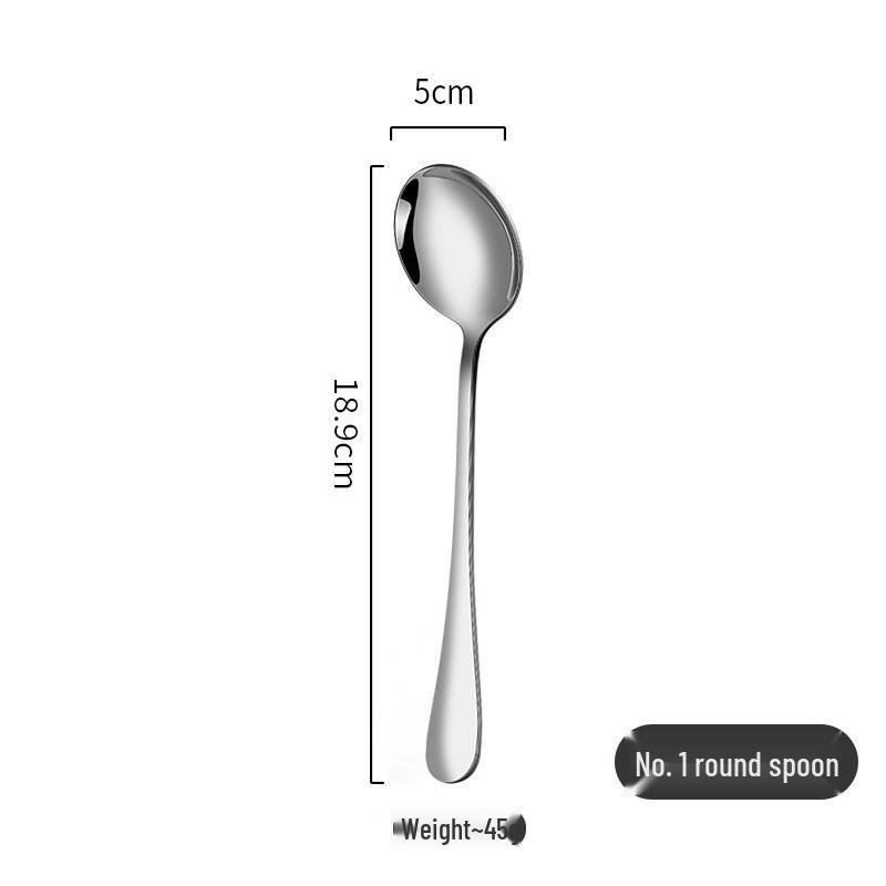 1010 Stainless Steel Cutlery Set: Steak Knife, Fork, Spoon, Mixing Spoon, Dessert/Coffee Spoon, Fruit Fork