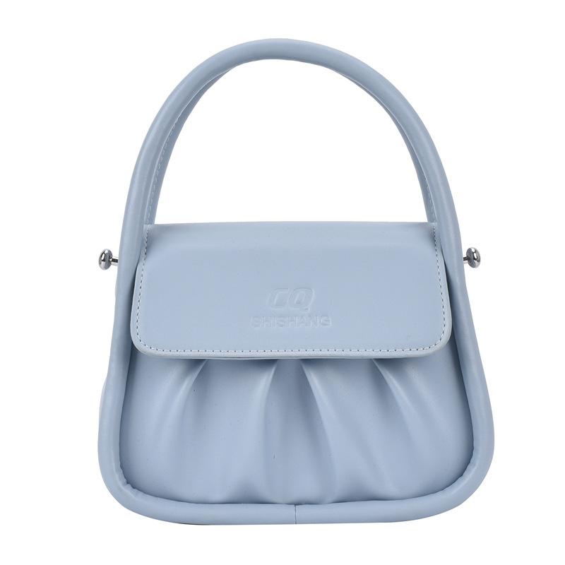 

Простая и модная сумка женская новая весенне-летняя приливная плиссированная маленькая сумка-клетка на плечо, переносная, сумка для супа синий