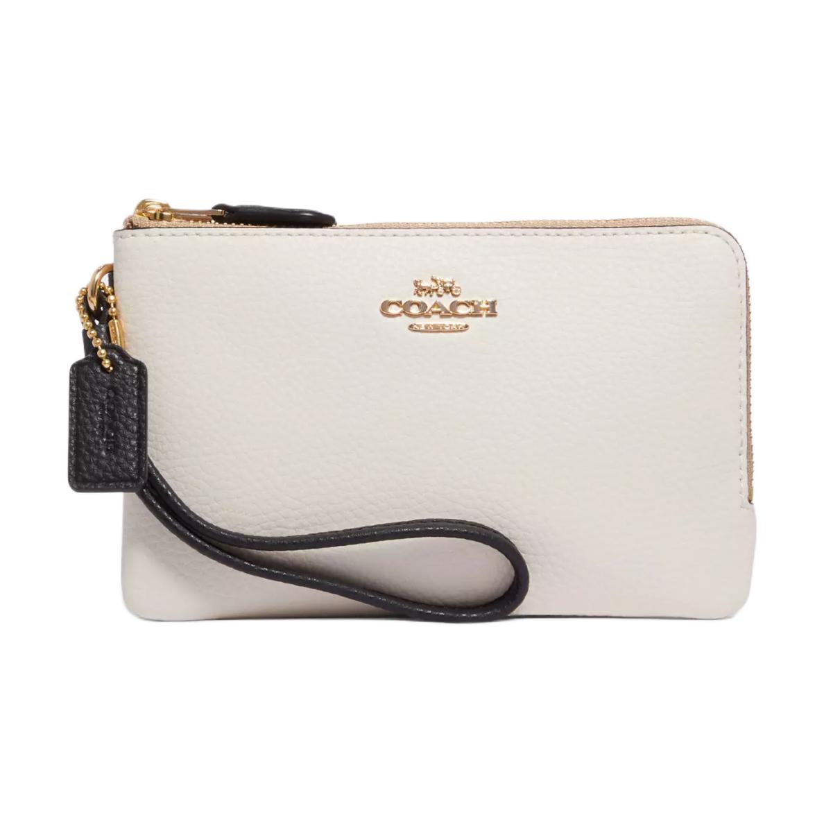 Coach Double Zip Wallet 17 Women Wallet White 91622-IMCAH Basic Set (Bag+Dust Bag)