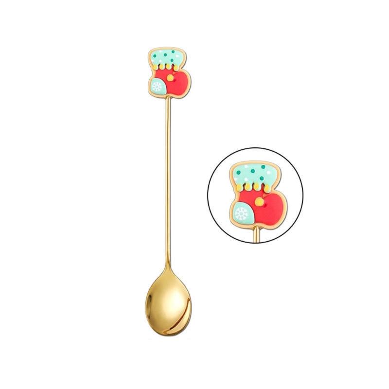 6pcs/set Christmas Spoons for Home Tableware Coffee Spoon Teaspoons Dessert
