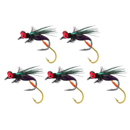 5Pcs Bionic Fishing Baits with Sharp Hook Compact Design Portable Rotatable Saltwater Freshwater Swimbaits Fly Fishing Lures